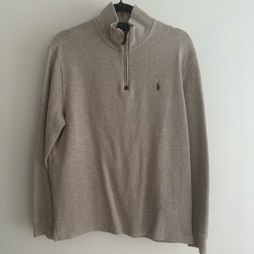 Polo Ralph Lauren Men's Tan Zip-Up Sweater